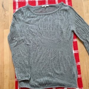 BB Dakota Grey mixed knit sweater